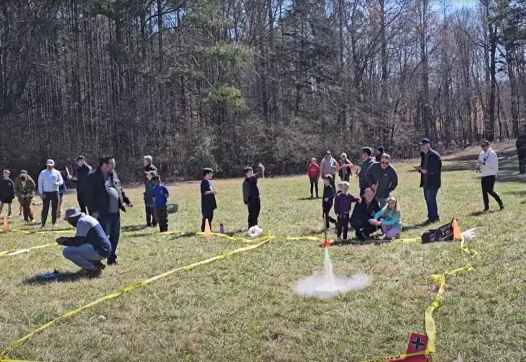 Scouts at model Rocket Launch