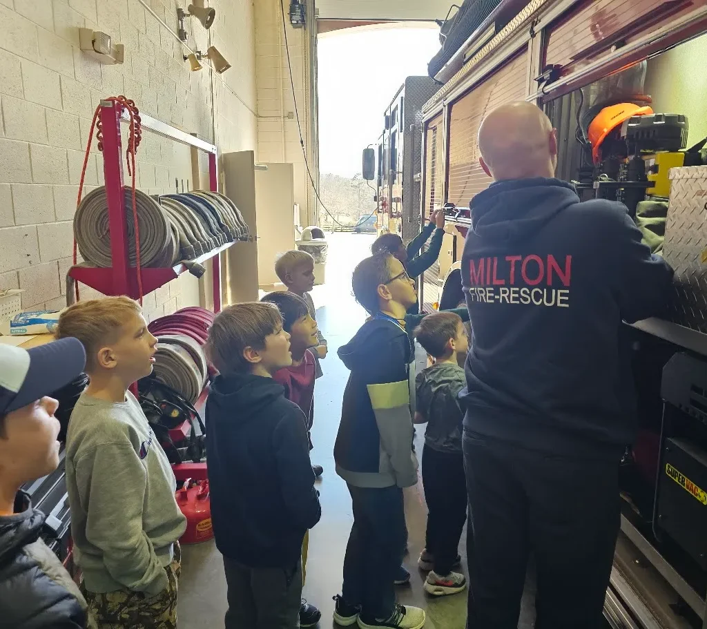 Cub Scouts at the Fire House